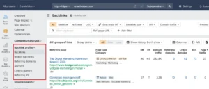 Ahrefs Site Explorer showing multiple backlink analysis options
