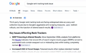 Google AI Overview on Rank Tracking Issues