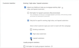 Google Ads customer retention