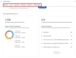 google business profile performance CV